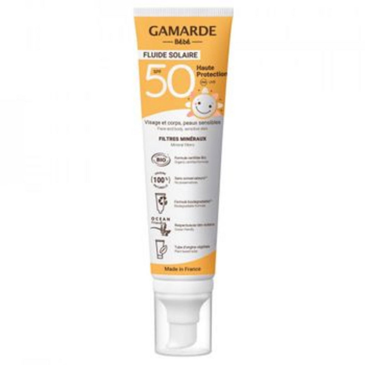 Gamarde, Gamarde, Bio, Sun Protection, Sunscreen Cream, Face & Body, SPF 50, 100 ml