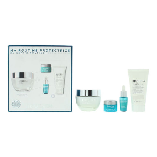 Set Biotherm: Life Plankton, Anti-Ageing, Morning & Evening, Eye Cream, 5 ml + Life Plankton Elixir, Regenerating, Day & Night, Serum, For Face, 7 ml + Cera Repair, Barrier Repair, Cream, For Face, 50 ml + Cera, Eliminates Impurities, Cleansing Foaming…