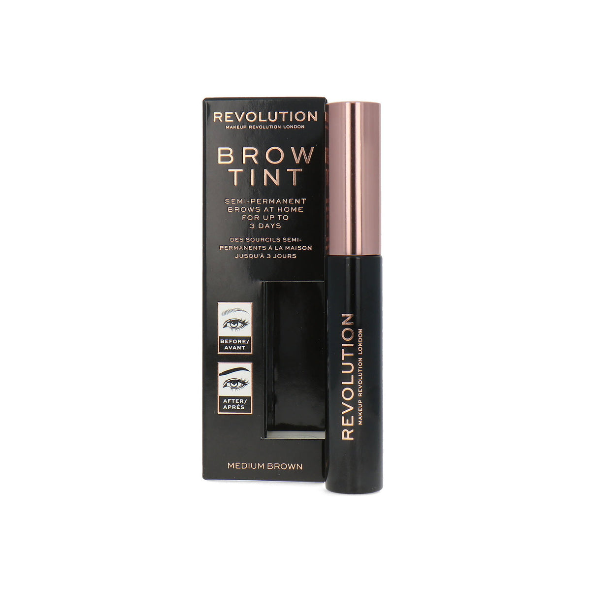 Makeup Revolution, Brow Tint, Eyebrow Gel, Medium Brown, 6 ml