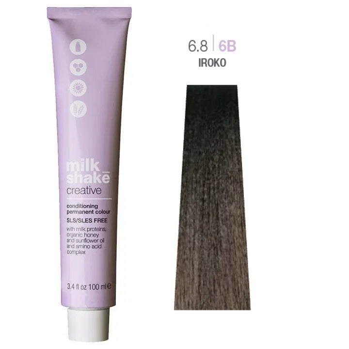 Milk Shake, Creative, SLS/SLES-Free, Permanent Hair Dye, 6.86B Iroko, 100 ml